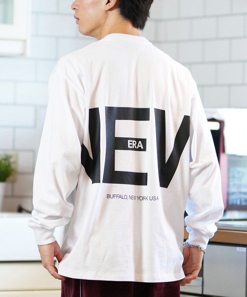 NEW ERA(ニューエラ)の「NEW ERA/ニューエラ ロンT/長袖Tシャツ バックプリント 14324692/14324693/14324694(Tシャツ/カットソー・メンズ・ベージュ/ホワイト/ブラック・M/L/XL/XXL)」の1枚目の写真