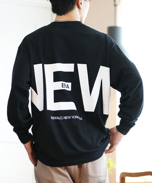 NEW ERA(ニューエラ)の「NEW ERA/ニューエラ ロンT/長袖Tシャツ バックプリント 14324692/14324693/14324694(Tシャツ/カットソー・メンズ・ベージュ/ホワイト/ブラック・M/L/XL/XXL)」の2枚目の写真