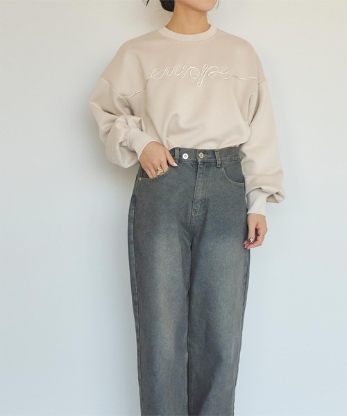 titivate(ティティベイト)の「ポンチコード刺繍プルオーバー(Tシャツ/カットソー・レディース・ブラック/ライトベージュ・FREE)」の9枚目の写真