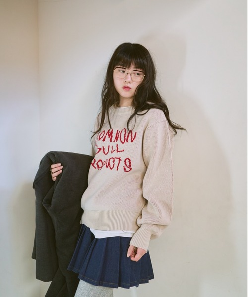 common gull products.（コモンガルプロダクツ）の「いつものガルニットください（ニット/セーター・レディース・レッド系/ピンク系/クリーム/ネイビー/ブラック系/ブルー系・LARGE/MEDIUM/SMALL）」の17枚目の写真