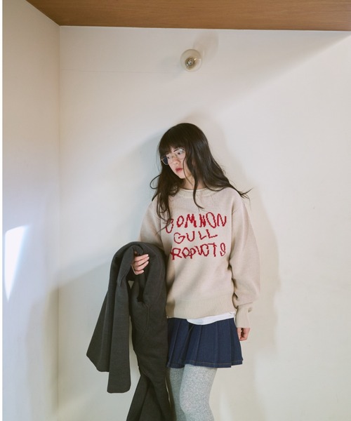 common gull products.（コモンガルプロダクツ）の「いつものガルニットください（ニット/セーター・レディース・レッド系/ピンク系/クリーム/ネイビー/ブラック系/ブルー系・LARGE/MEDIUM/SMALL）」の19枚目の写真