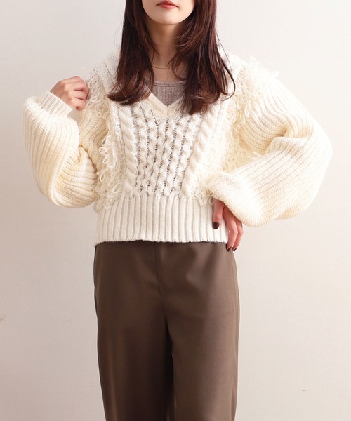 【NOAHL】Vネックデザインニットプルオーバー（ニット/セーター）｜NOAHL（ノアル）