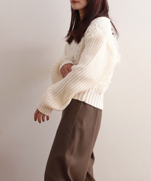 【NOAHL】Vネックデザインニットプルオーバー（ニット/セーター）｜NOAHL（ノアル）