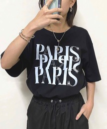 PARISロゴプリントTシャツ