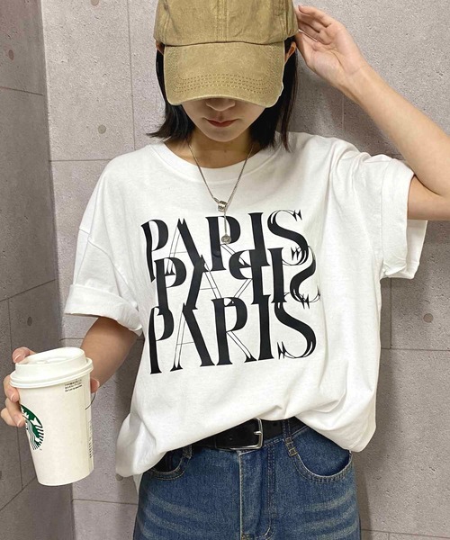 NANEA(ナネア)の「PARISロゴプリントTシャツ(Tシャツ/カットソー・レディース・ホワイト/ブラック/グレー・LARGE/X-LARGE/XX-LARGE/XXX-LARGE)」の21枚目の写真