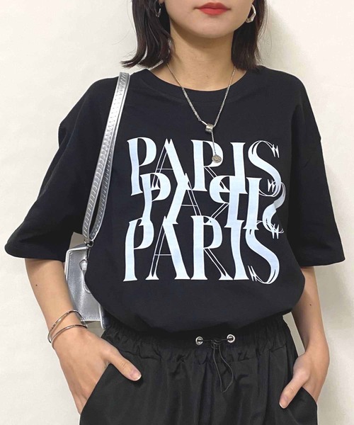 NANEA(ナネア)の「PARISロゴプリントTシャツ(Tシャツ/カットソー・レディース・ホワイト/ブラック/グレー・LARGE/X-LARGE/XX-LARGE/XXX-LARGE)」の10枚目の写真