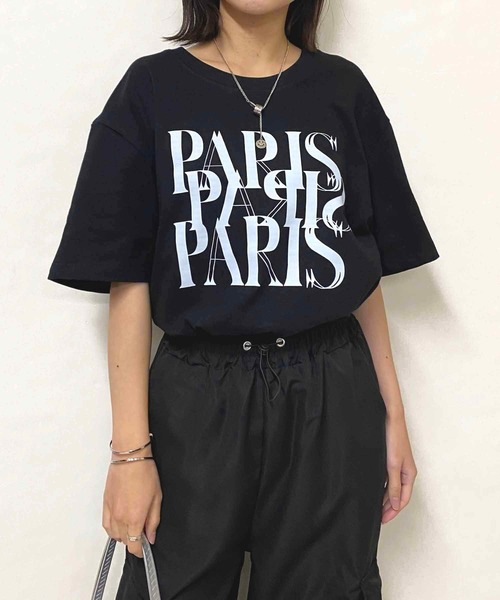 NANEA(ナネア)の「PARISロゴプリントTシャツ(Tシャツ/カットソー・レディース・ホワイト/ブラック/グレー・LARGE/X-LARGE/XX-LARGE/XXX-LARGE)」の11枚目の写真