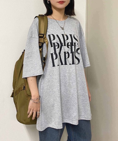NANEA(ナネア)の「PARISロゴプリントTシャツ(Tシャツ/カットソー・レディース・ホワイト/ブラック/グレー・LARGE/X-LARGE/XX-LARGE/XXX-LARGE)」の15枚目の写真