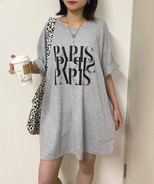 NANEA(ナネア)の「PARISロゴプリントTシャツ(Tシャツ/カットソー・レディース・ホワイト/ブラック/グレー・LARGE/X-LARGE/XX-LARGE/XXX-LARGE)」の18枚目の写真