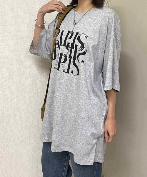 NANEA(ナネア)の「PARISロゴプリントTシャツ(Tシャツ/カットソー・レディース・ホワイト/ブラック/グレー・LARGE/X-LARGE/XX-LARGE/XXX-LARGE)」の16枚目の写真