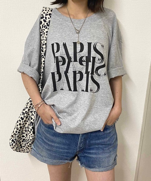 NANEA(ナネア)の「PARISロゴプリントTシャツ(Tシャツ/カットソー・レディース・ホワイト/ブラック/グレー・LARGE/X-LARGE/XX-LARGE/XXX-LARGE)」の20枚目の写真