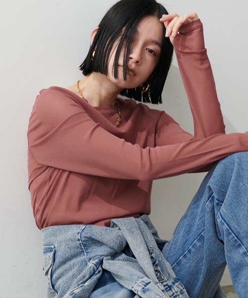 LARUTA（ラルータ）の「【LARUTA】メッシュチュールプルオーバー（Tシャツ/カットソー・レディース・グレー/チャコールグレー/ピンク/ブラック/オフホワイト・FREE）」の5枚目の写真