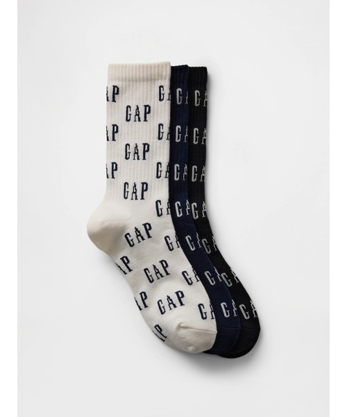 GAP(ギャップ)の「GAPロゴ クルーソックス 3足セット(ソックス/靴下・メンズ・マルチ・S/M/M/L)」の1枚目の写真