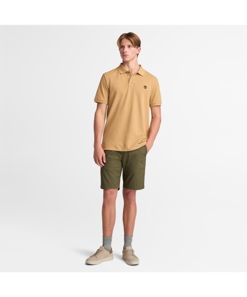 Timberland（ティンバーランド）の「メンズ 半袖 ロゴ ポロシャツ（ポロシャツ・メンズ・ウィート・XX-LARGE/X-SMALL/X-LARGE/SMALL/MEDIUM/LARGE）」の2枚目の写真