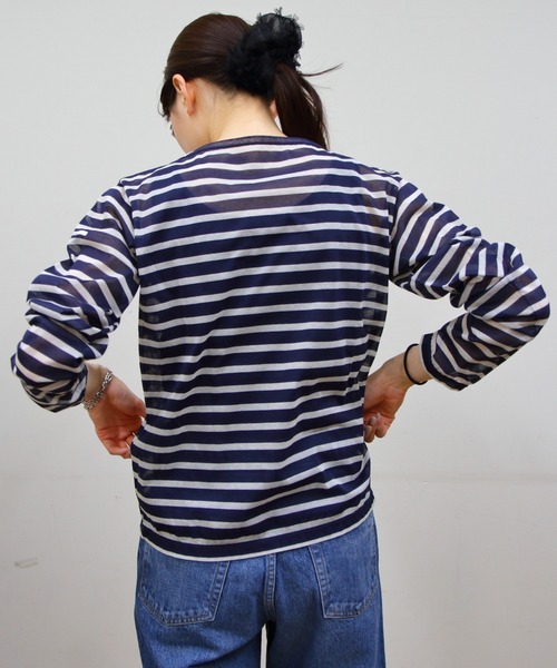 ORCIVAL/オーシバル シースルー ボートネックロングスリーブ SEE