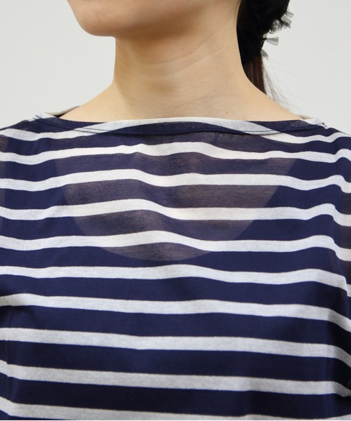 ORCIVAL（オーシバル）の「ORCIVAL/オーシバル　シースルー　ボートネックロングスリーブ　SEE THROUGH BOATNECK LONGSLEEVE P.O.　OR-C0461 STJ（Tシャツ/カットソー・レディース・サックスブルー/ネイビー/ホワイト/アッシュグレー・2）」の14枚目の写真