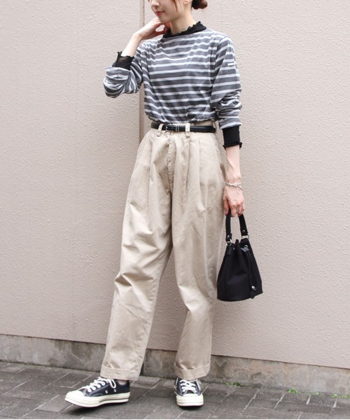 ORCIVAL（オーシバル）の「ORCIVAL/オーシバル　シースルー　ボートネックロングスリーブ　SEE THROUGH BOATNECK LONGSLEEVE P.O.　OR-C0461 STJ（Tシャツ/カットソー・レディース・サックスブルー/ネイビー/ホワイト/アッシュグレー・2）」の5枚目の写真