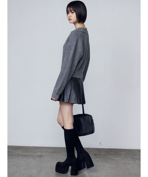 EMODA（エモダ）の「スキッパーワイドニット（ニット/セーター・レディース・ブラック/グレー/レッド/その他・FREE）」の10枚目の写真