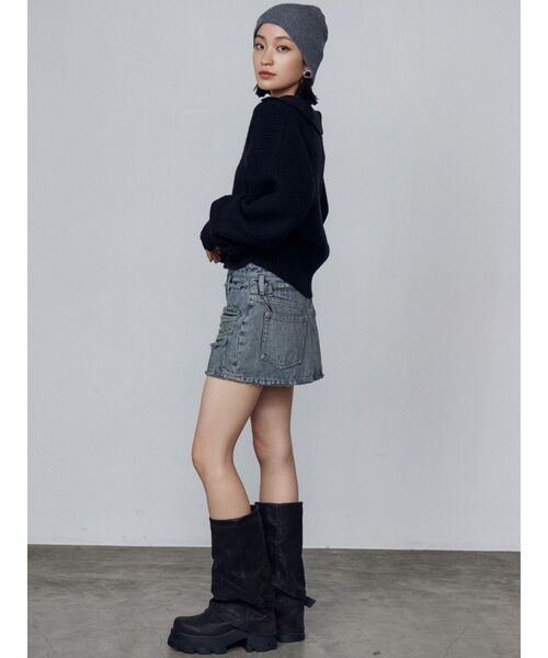 EMODA（エモダ）の「スキッパーワイドニット（ニット/セーター・レディース・ブラック/グレー/レッド/その他・FREE）」の18枚目の写真