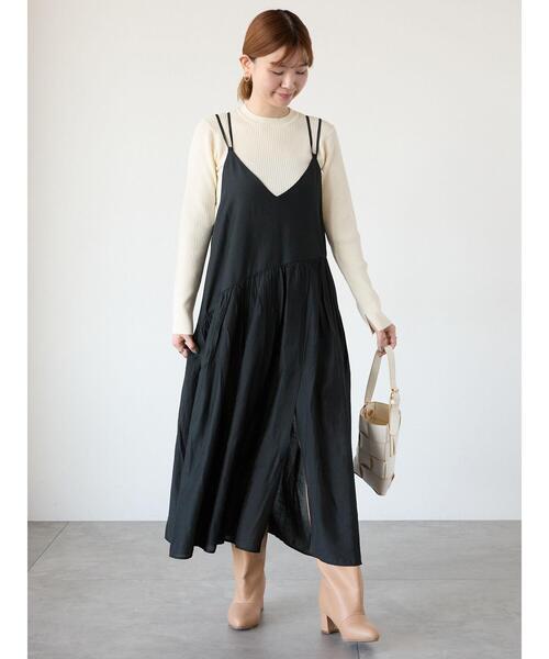 Lugnoncure（ルノンキュール）の「ラメ混クルーネックリブニット（ニット/セーター・レディース・グレー/ブラック/オフホワイト・F）」の4枚目の写真