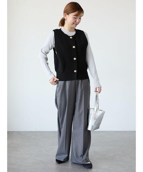 Lugnoncure（ルノンキュール）の「ラメ混クルーネックリブニット（ニット/セーター・レディース・グレー/ブラック/オフホワイト・F）」の20枚目の写真