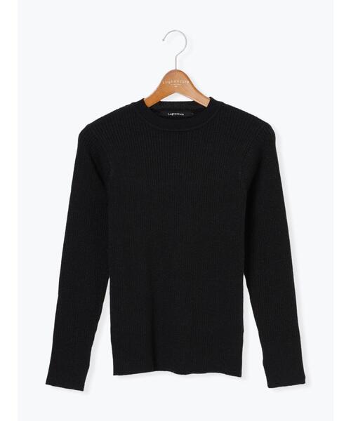 Lugnoncure（ルノンキュール）の「ラメ混クルーネックリブニット（ニット/セーター・レディース・グレー/ブラック/オフホワイト・F）」の10枚目の写真