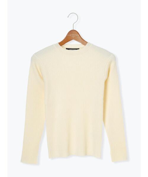 Lugnoncure（ルノンキュール）の「ラメ混クルーネックリブニット（ニット/セーター・レディース・グレー/ブラック/オフホワイト・F）」の12枚目の写真