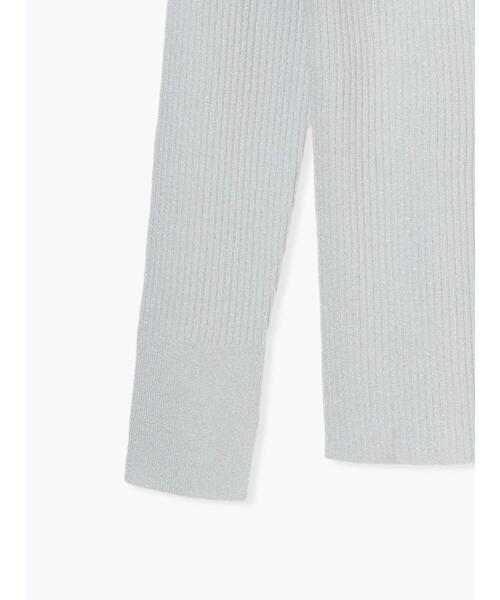 Lugnoncure（ルノンキュール）の「ラメ混クルーネックリブニット（ニット/セーター・レディース・グレー/ブラック/オフホワイト・F）」の5枚目の写真