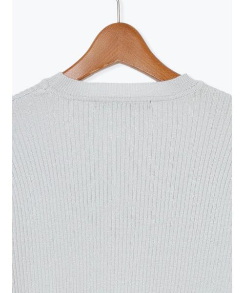 Lugnoncure（ルノンキュール）の「ラメ混クルーネックリブニット（ニット/セーター・レディース・グレー/ブラック/オフホワイト・F）」の9枚目の写真