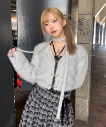 XU | 【Never mind the XU】tie set knit cardigan / 【ネバーマインド ザ エックスユー】ネクタイセットニット長袖カーディガン(カーディガン/ボレロ)