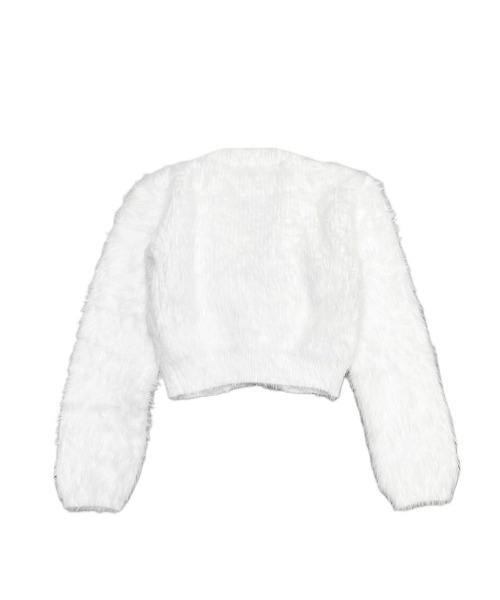 XU(エックスユー)の「【Never mind the XU】tie set knit cardigan / 【ネバーマインド ザ エックスユー】ネクタイセットニット長袖カーディガン(カーディガン/ボレロ・レディース・ホワイト/ライトグレー/ブラック・ONE SIZE)」の4枚目の写真
