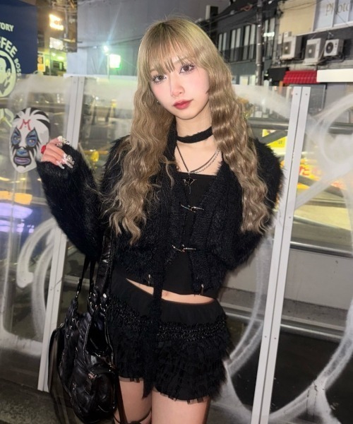 XU(エックスユー)の「【Never mind the XU】tie set knit cardigan / 【ネバーマインド ザ エックスユー】ネクタイセットニット長袖カーディガン(カーディガン/ボレロ・レディース・ホワイト/ライトグレー/ブラック・ONE SIZE)」の17枚目の写真