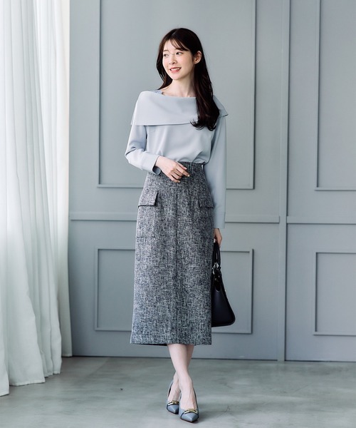 12Twelve Agenda(トゥエルブ アジェンダ)の「肩レースオフショル風ブラウス(シャツ/ブラウス・レディース・サックスブルー/オフホワイト/ブラック・M)」の13枚目の写真