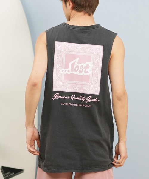 lost（ロスト）の「lost/ロスト タンクトップ/ノースリーブTシャツ バックプリント ユニセックス L25S-2301（タンクトップ・メンズ・ブラック/チャコールグレー/ブルーグレー・L/M）」の3枚目の写真