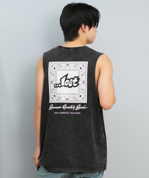lost（ロスト）の「lost/ロスト タンクトップ/ノースリーブTシャツ バックプリント ユニセックス L25S-2301（タンクトップ・メンズ・ブラック/チャコールグレー/ブルーグレー・L/M）」の5枚目の写真