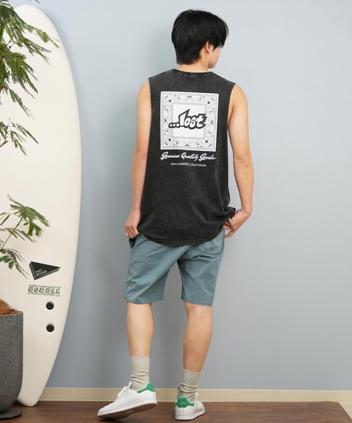 lost（ロスト）の「lost/ロスト タンクトップ/ノースリーブTシャツ バックプリント ユニセックス L25S-2301（タンクトップ・メンズ・ブラック/チャコールグレー/ブルーグレー・L/M）」の7枚目の写真