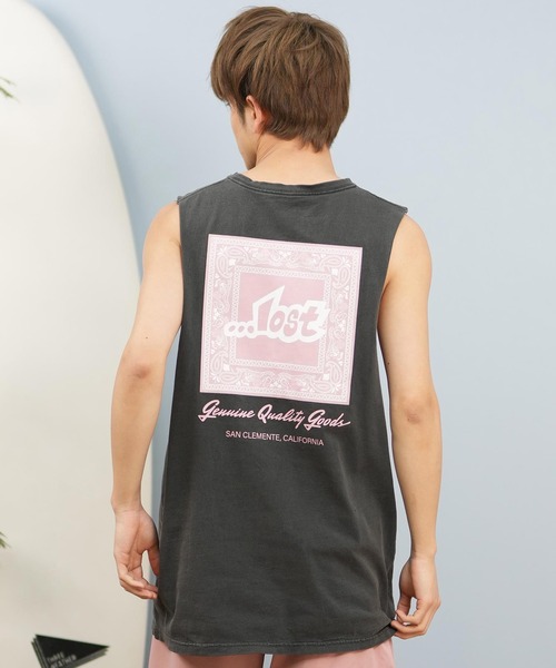 lost（ロスト）の「lost/ロスト タンクトップ/ノースリーブTシャツ バックプリント ユニセックス L25S-2301（タンクトップ・メンズ・ブラック/チャコールグレー/ブルーグレー・L/M）」の12枚目の写真