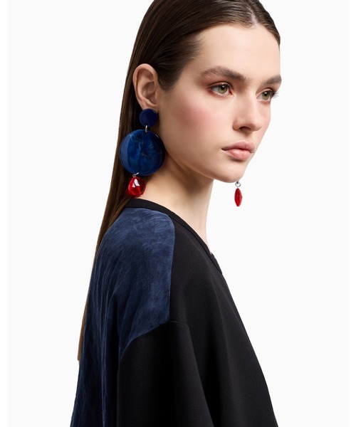 EMPORIO ARMANI(エンポリオアルマーニ)の「【エンポリオ アルマーニ】半袖スウェットシャツ インターロックジャージー(Tシャツ/カットソー・レディース・ブラック・LARGE/MEDIUM/SMALL/X-SMALL)」の3枚目の写真