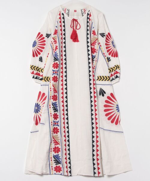 チャイハネ(チャイハネ)の「【チャイハネ】バフラ刺繍ワンピース(ワンピース・レディース・ホワイト/ブラック/ベージュ・FREE)」の9枚目の写真