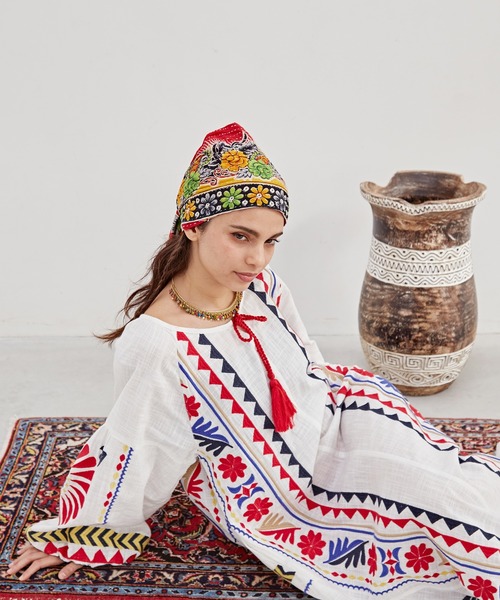 チャイハネ(チャイハネ)の「【チャイハネ】バフラ刺繍ワンピース(ワンピース・レディース・ホワイト/ブラック/ベージュ・FREE)」の16枚目の写真