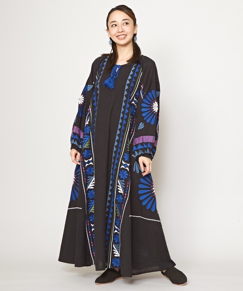 チャイハネ(チャイハネ)の「【チャイハネ】バフラ刺繍ワンピース(ワンピース・レディース・ホワイト/ブラック/ベージュ・FREE)」の15枚目の写真