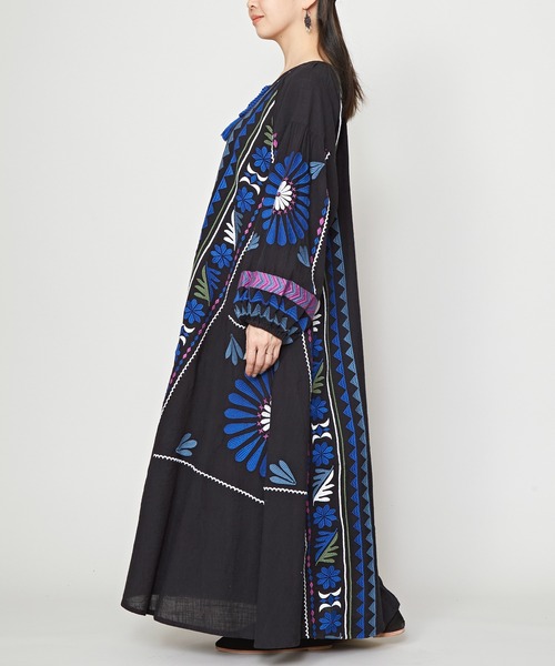 チャイハネ(チャイハネ)の「【チャイハネ】バフラ刺繍ワンピース(ワンピース・レディース・ホワイト/ブラック/ベージュ・FREE)」の14枚目の写真