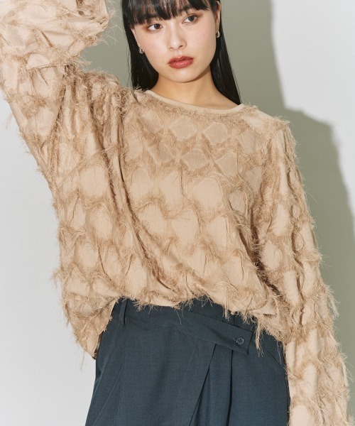 セール】フリンジシアーレイヤードプルオーバー（Tシャツ