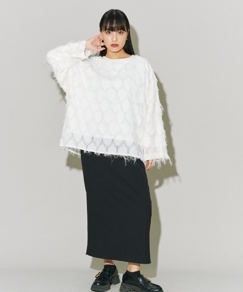 セール】フリンジシアーレイヤードプルオーバー（Tシャツ