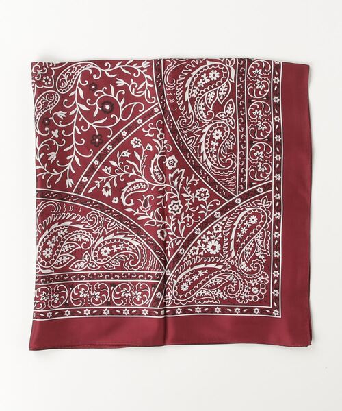 THE SHINZONE(ザ シンゾーン)の「THE SHINZONE BANDANA PRINTED SILK SCARF 25SMSIT03(バンダナ/スカーフ・レディース・バーガンディー/ネイビー・FREE)」の6枚目の写真