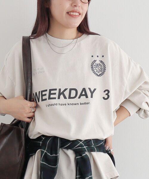CRAFT STANDARD BOUTIQUE（クラフトスタンダードブティック）の「【ユニセックス】ヴィンテージゲームシャツ-A（Tシャツ/カットソー・レディース・グレー/アイボリー/ブラック・L/M/S）」の2枚目の写真