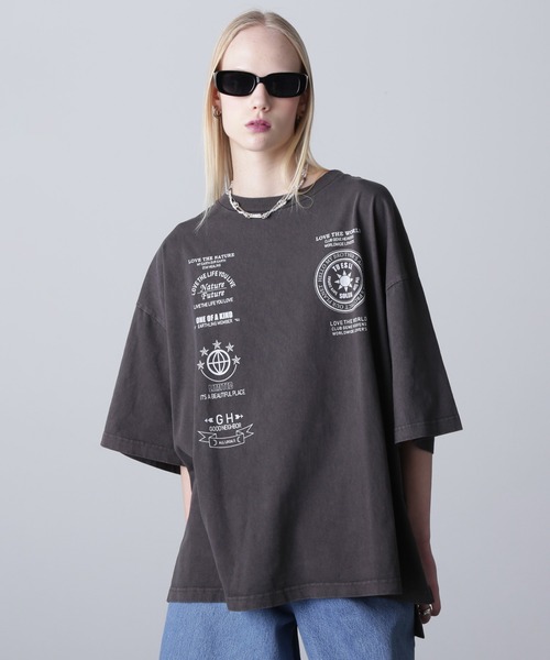 カットソー (GENE HEAVENS)LOVE THE WORLD BIG S/S TEE GENE HEAVENS)LOVE THE WORLD BIG S/S TEE（Tシャツ/カットソー