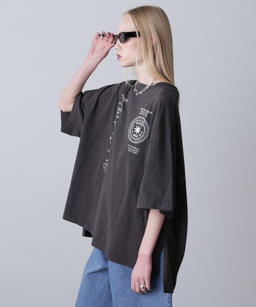 カットソー (GENE HEAVENS)LOVE THE WORLD BIG S/S TEE GENE HEAVENS)LOVE THE WORLD BIG S/S TEE（Tシャツ/カットソー