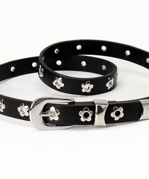 LAC-VERT（ラック・ヴェール）の「フラワーハトメベルト（ベルト・レディース・ブラック/キャメル/ブラウン・FREE）」の2枚目の写真