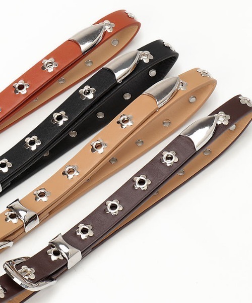 LAC-VERT（ラック・ヴェール）の「フラワーハトメベルト（ベルト・レディース・ブラック/キャメル/ブラウン・FREE）」の13枚目の写真